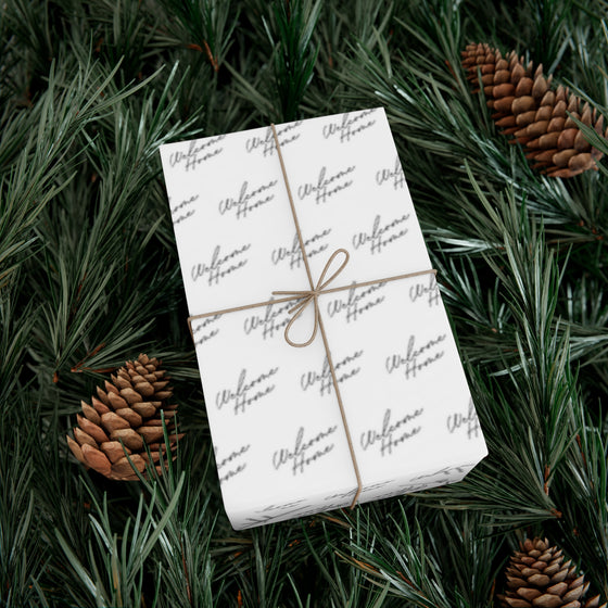 Welcome Home Gift Wrap Paper (White + Black)