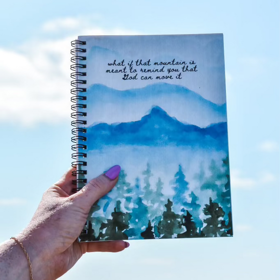 Christian journal for women, prayer journal, spiral notebook for faith, Bible study journal, Christian stationery, moving mountains notebook, faith-based gift, inspirational notebook, religious journals, scripture journaling